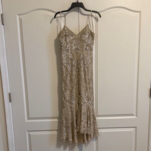 Aidan Mattox Champagne Sequin Dress